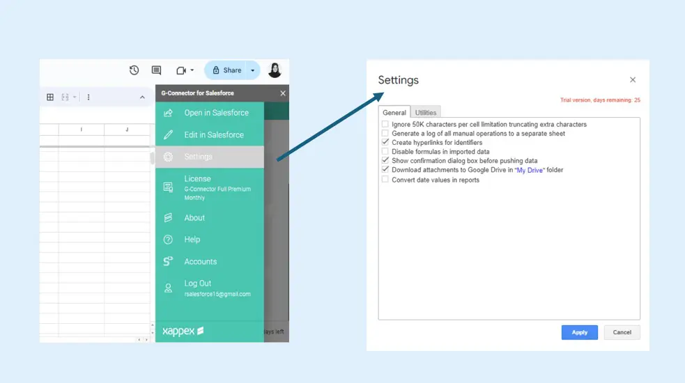 Save Salesforce data to Google Drive with G-Connector