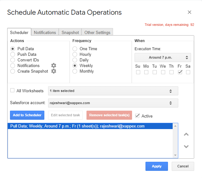 Schedule automation