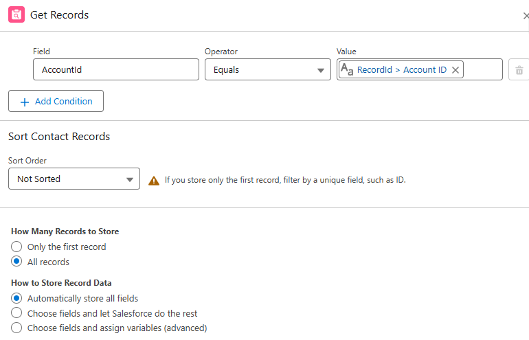 Get Record element in Screen flow