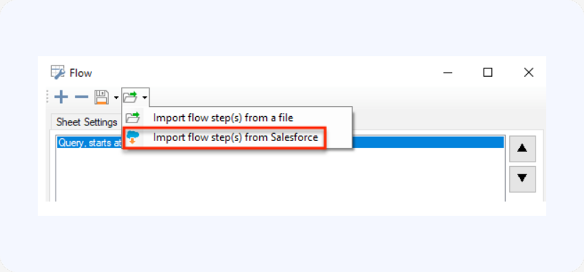 Import flow step