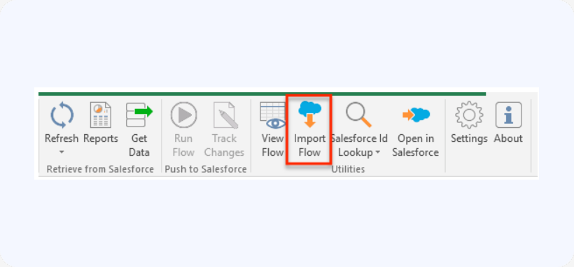 Import flow button