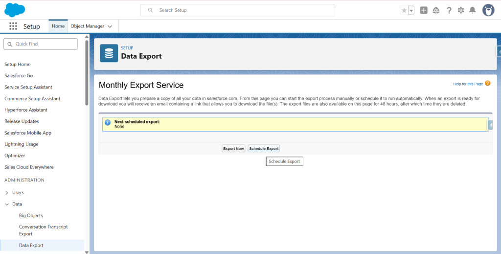 One Active Schedule per Org