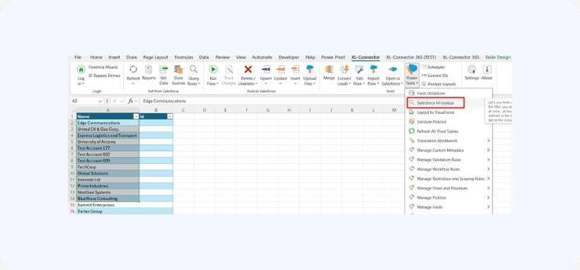 Run the Salesforce Lookup ID operation
