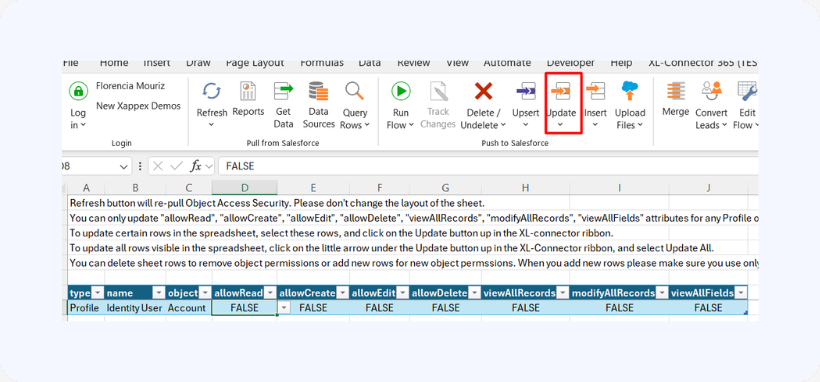 Update object-access security