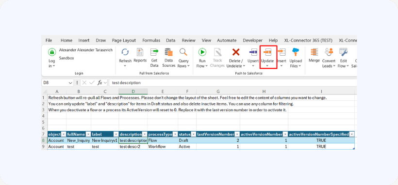 Update Flows and Processes
