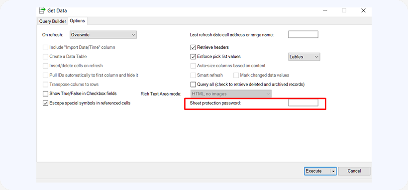 Refresh protected sheet
