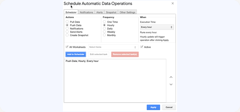 Schedule Autonatic Operations