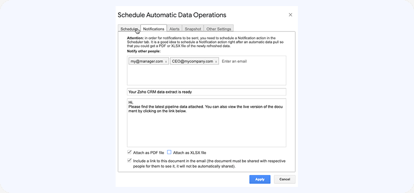 Schedule notifications