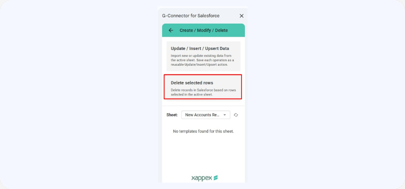 Delete selected rows