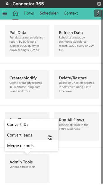 Salesforce plugin for Excel XL Connector 365 Full Menu