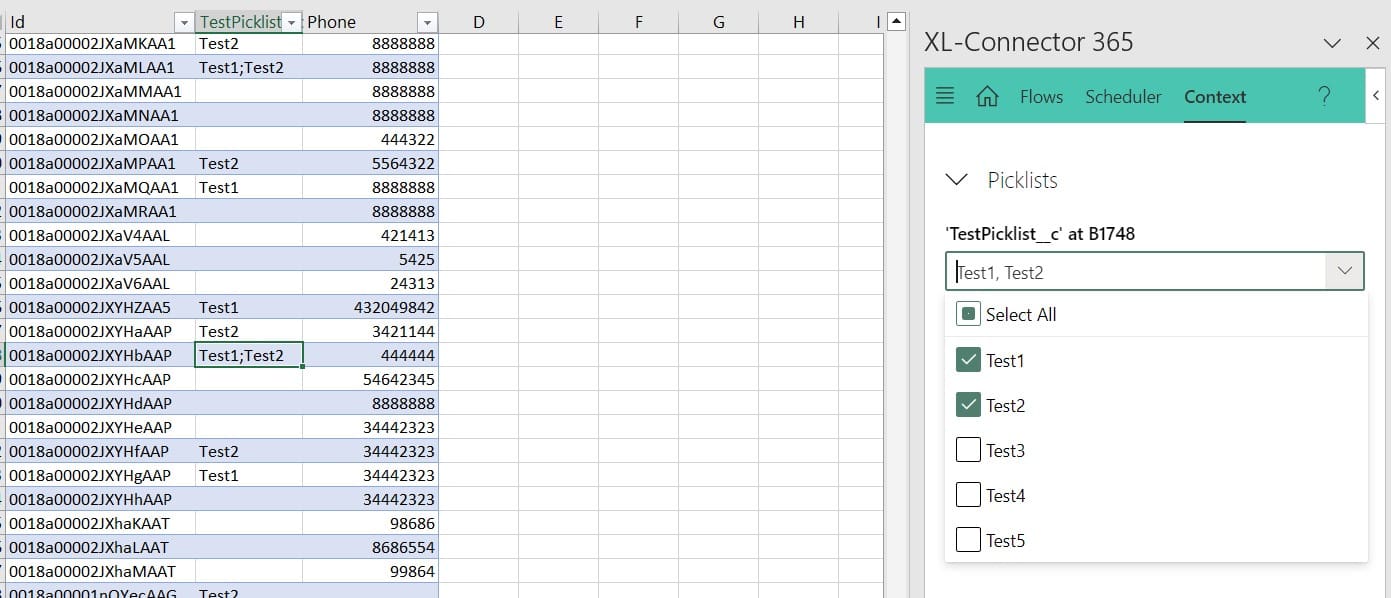 Salesforce Mass Update Multi-select Picklist fields directly from Excel