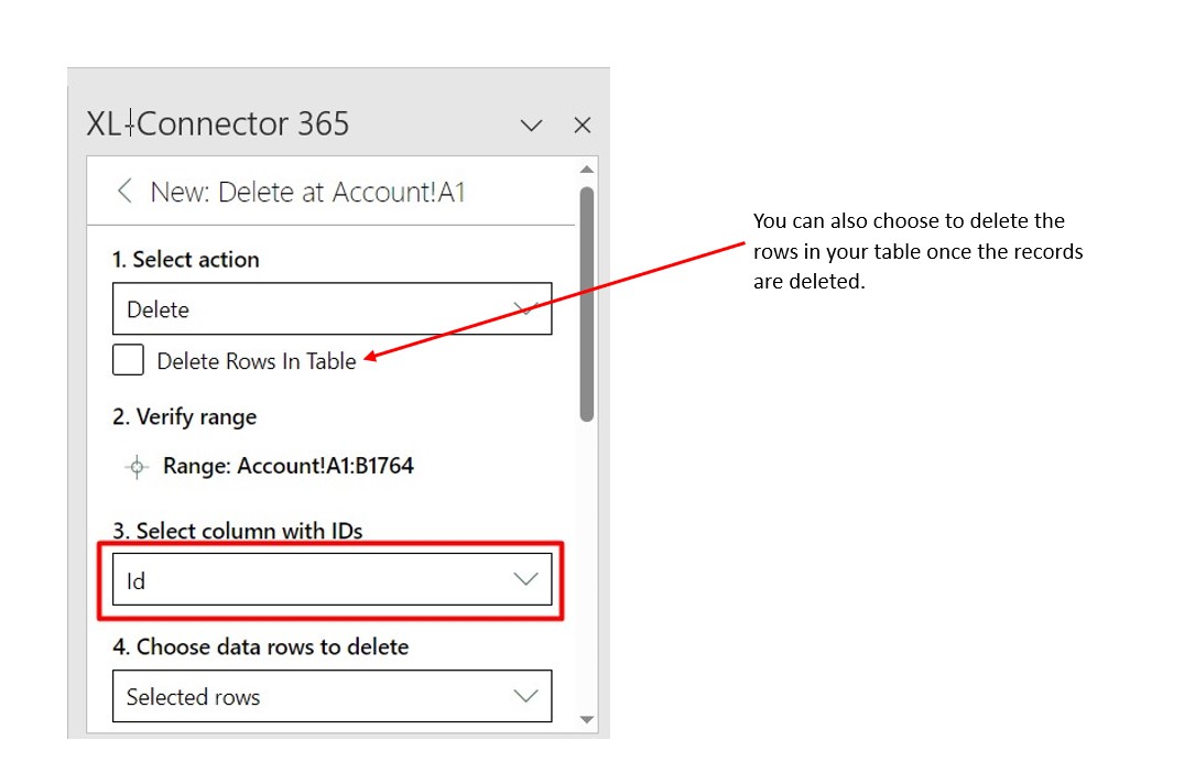 Salesforce mass delete records and rows in Excel