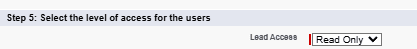 Salesforce screen showing how to select access level in a Sharing Rule: Read Only or Read/Write