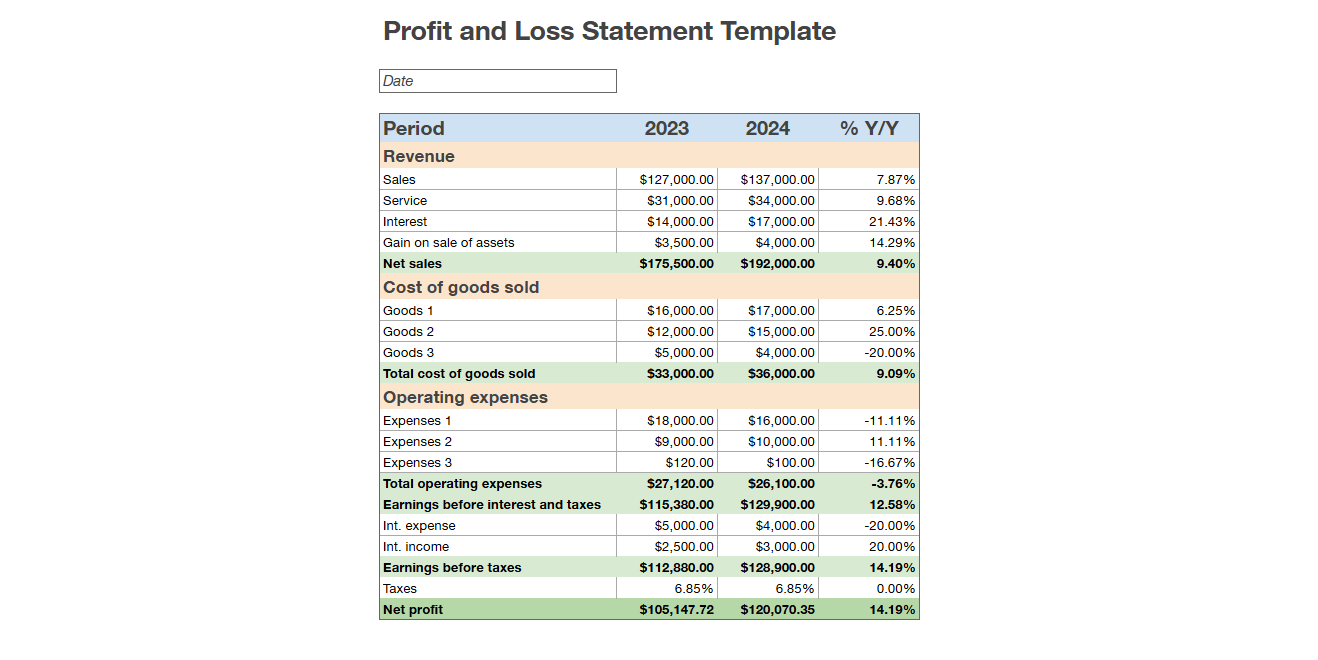 Income Statement Excel Template Free Income Statement Excel Template Free