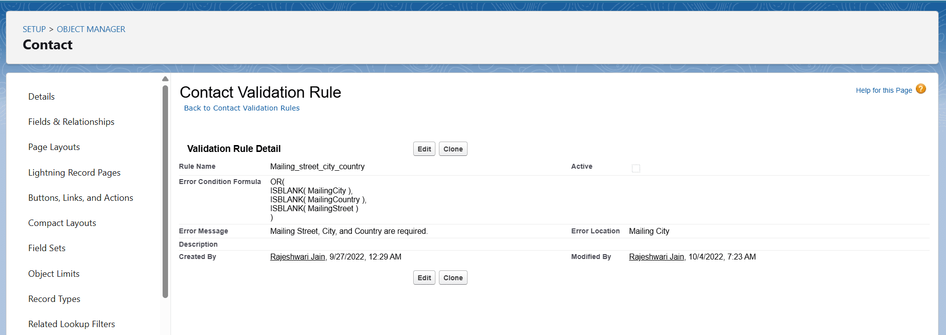 Validation Rules in Salesforce