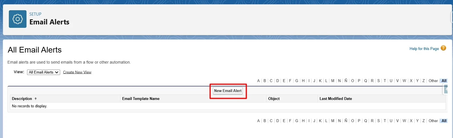 New Salesforce Email Alert